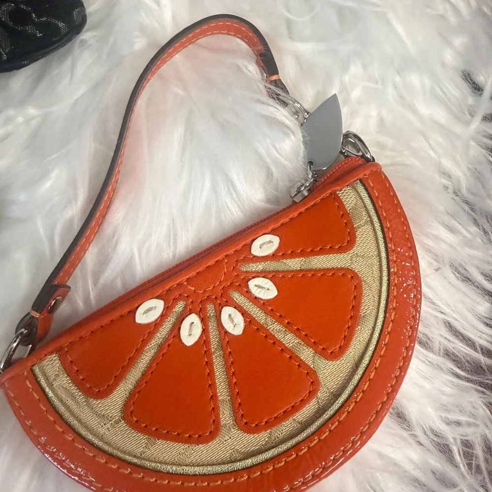 NWT Coach vintage y2k orange slice coin bag purse